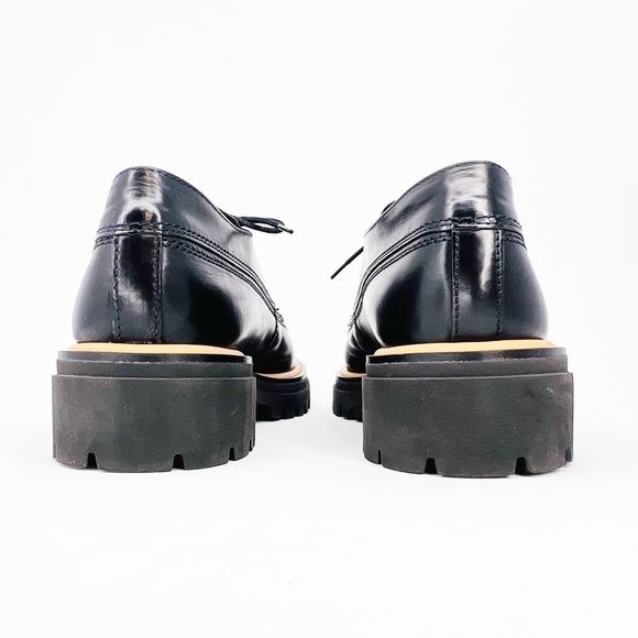 Paul Green Oxford Shoes Size 9 Laced Super Soft Black Leather Lug Sole Menswear - Picture 5 of 16